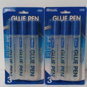 🟢 $ 5.00 6 Glue Pen Clear Permanent Washable Non Toxic